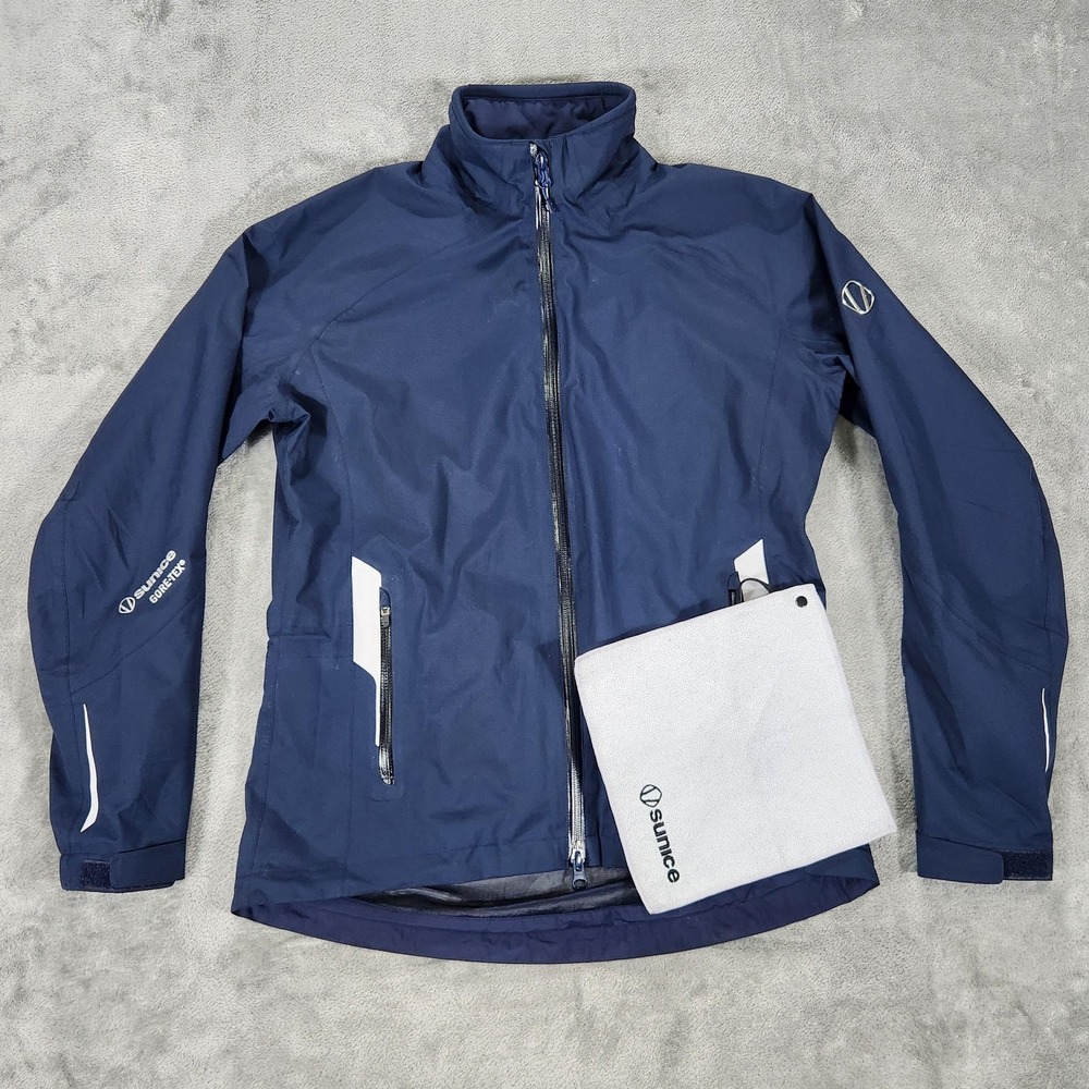 Sunice Hurricane Jacket Mens Small Blue GORE-TEX Full Zip Golf‎ Rain Waterproof